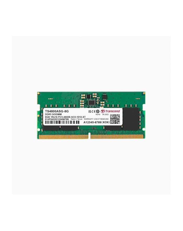 TRANSCEND 8GB JM DDR5 4800 SO-DIMM 1Rx16 1Gx16 CL40 1.1V JM4800ASG-8G