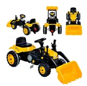 Jeździki dla dzieci - COIL Traktor na pedały ładowarka ogromny traktorek duży dla dzieci jeździk 125cm max 50kg żółty - miniaturka - grafika 1