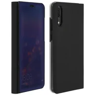 Etui i futerały do telefonów - Etui z klapką, lustrzane etui do Huawei P20, stojące etui – czarne - miniaturka - grafika 1