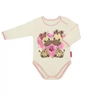 Body dla niemowląt - Body dziecięce dla dziewczynki na długi rękaw bawełniane z żyrafami 92 - miniaturka - grafika 1
