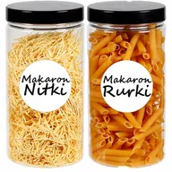 Pojemniki kuchenne - POJEMNIK PLASTIKOWY SŁOIK NA ŻYWNOŚĆ 1,25L 2 SZTUKI +ETYKIETY - miniaturka - grafika 1