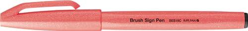 Pentel SES15C-FBX Brush Sign Pen neonowo-czerwony, długopis z włókien, końcówka przypominająca pędzel, 1 sztuka