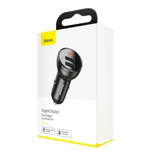 Baseus ładowarka samochodowa 2x USB 4,8A 24W z LCD szary (CCBX-0G) - Ładowarki do telefonów - miniaturka - grafika 16