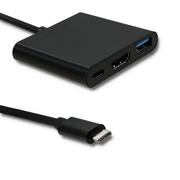 Kontrolery - Kabel adapter Qoltec Usb 3.1 typCM / Hdmi Af+usb A - miniaturka - grafika 1