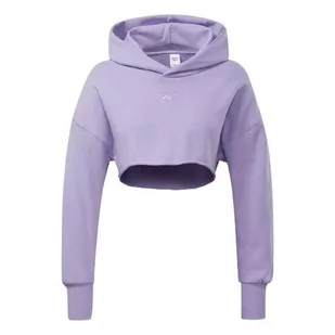 Bluza Sportowa Krótka Damska Fioletowa Reebok Cardi Crop XS - Bluzy damskie - miniaturka - grafika 1