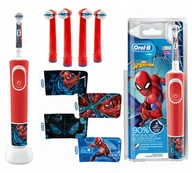 Końcówki do szczoteczek elektrycznych - Szczoteczka Braun Oral-b Vitality 100 SpiderMan + 4 końcówki kids Red - miniaturka - grafika 1