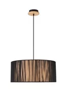 Lampy sufitowe - LUNO Lampa Wisząca Kioto LUNO styl ekologiczny drewno,pcv czarny 50103218 - miniaturka - grafika 1