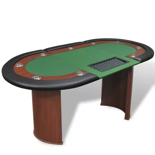 vidaXL vidaXL Stół do pokera dla 10 graczy z tacą na żetony, zielony - Zestawy do pokera - miniaturka - grafika 1
