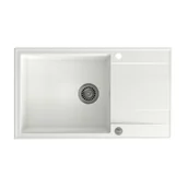 Zlewozmywaki - QUADRON Zlew EVAN 136 XL snow white + syfon INOX - miniaturka - grafika 1