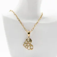 Naszyjniki - Naszyjnik Damski z Ażurową Zawieszką Serca w Sercu., Srebro p.925 Złocone Czystym Złotem - miniaturka - grafika 1