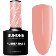 Lakiery hybrydowe - SUNONE RUBBER BASE BAZA KAUCZUKOWA PEACH #02 12G - miniaturka - grafika 1