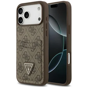 Etui Guess 4G Double Card Triangle do iPhone 17 Pro Max brązowy - Etui i futerały do telefonów - miniaturka - grafika 1