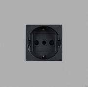 Gniazdka elektryczne - Moduł Gniazdo pojedyncze Italian Multi Socket Type F + L 45mm Grafitowy Czarny Standard europejski - miniaturka - grafika 1