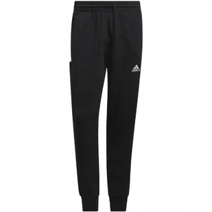 Spodnie męskie adidas Essentials French Terry Tapered Cuff 3-Stripes czarne - Dresy męskie - miniaturka - grafika 1