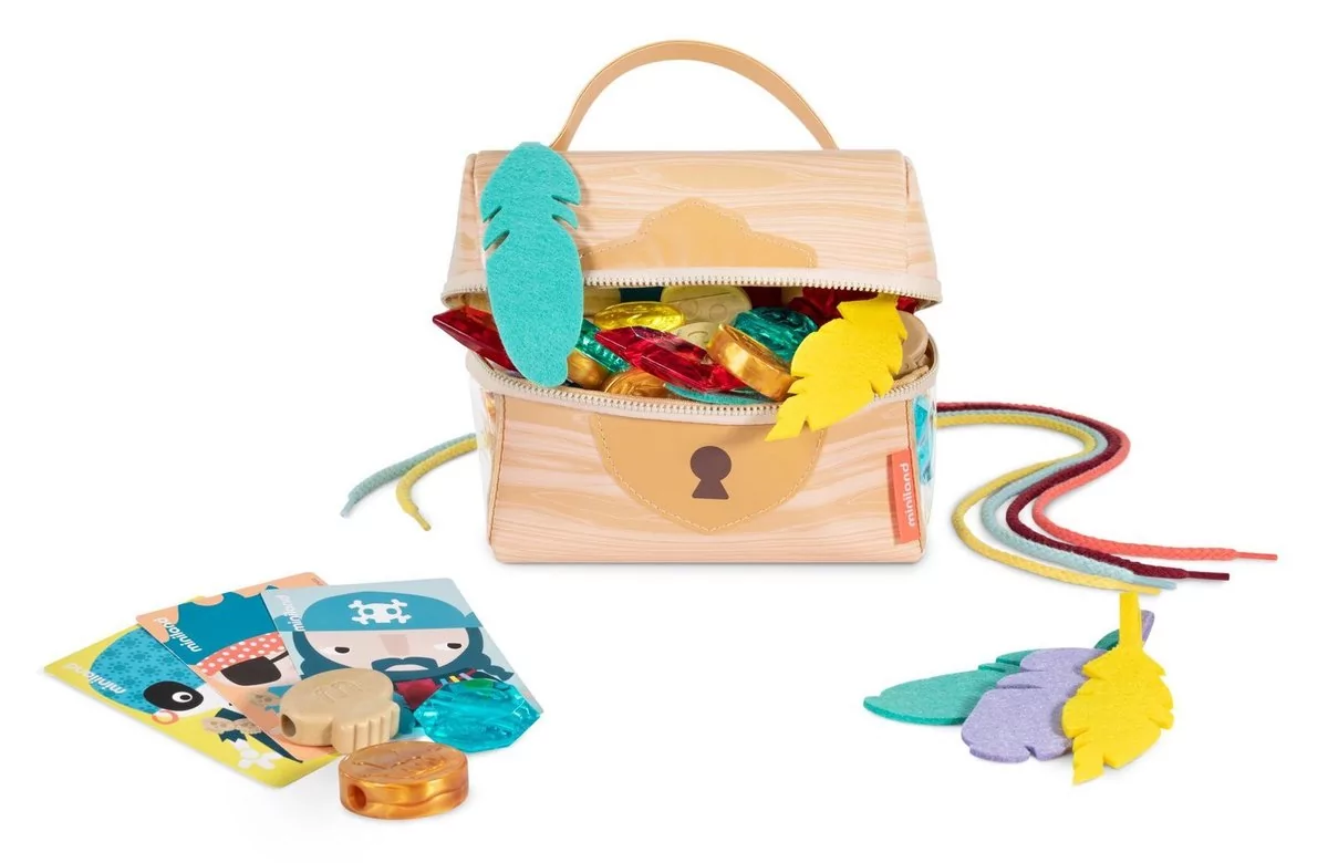 Miniland - zabawki edukacyjne Zestaw do nawlekania - 32 elementy