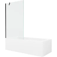 Wanny - Mexen Vega wanna prostokątna 160 x 70 cm z obudową i parawanem 1-skrzydłowym 100 cm, transparent, czarny - miniaturka - grafika 1