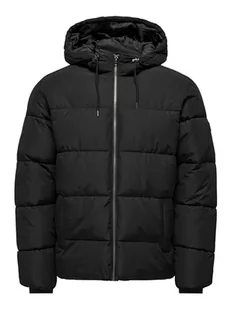 ONLY & SONS Onsmelvin Life Hood kurtka męska pikowana OTW Vd, czarny, XL - Kurtki męskie - miniaturka - grafika 1