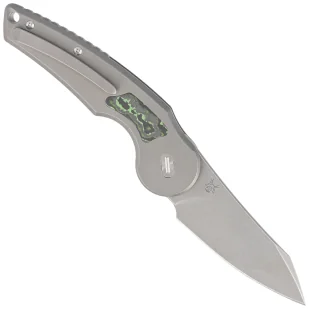 Nóż składany Fox Jupiter Gray Titanium/Jungle Wear Fatcarbon, Acid Stonewashed M390 by Denis Simonutti (FX-555 TICF) - Noże - miniaturka - grafika 3