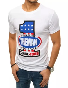 T-shirt męski z nadrukiem biały Dstreet RX4406-XXL - Koszulki męskie - miniaturka - grafika 1