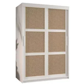 Szafy - Szafa przesuwna garderoba mieszkaniowa pojemna PLECIONKA WIEDEŃSKA 120 czarna biała - miniaturka - grafika 1