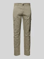 Spodnie męskie - Spodnie cargo o kroju slim fit z wpuszczanymi kieszeniami - miniaturka - grafika 1