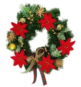 Ozdoby bożonarodzeniowe - STROIK ŚWIĄTECZNY DEKORACJA WIANEK NA ŚCIANĘ STÓŁ DRZWI 40cm - miniaturka - grafika 1