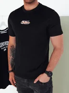 Koszulki męskie - Koszulka męska z nadrukiem czarna Dstreet RX5422-XXL - miniaturka - grafika 1