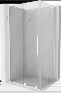 Mexen Velar L kabina prysznicowa rozsuwana 100x80 cm, transparent, biała - 871-100-080-03-20 - Kabiny prysznicowe - miniaturka - grafika 1