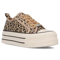 Trampki damskie - Trampki damskie na masywnej podeszwie News 25SP26-9157 brąz - miniaturka - grafika 1