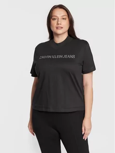 Koszulki i topy damskie - Calvin Klein Jeans Plus T-Shirt J20J217517 Czarny Regular Fit - grafika 1
