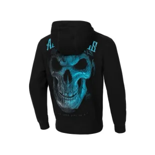 Pit Bull Bluza Z Kapturem Męska Blue Skull Black - Bluzy sportowe męskie - miniaturka - grafika 1