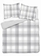 Pościel - Pościel z mikrofibry 160x200 szara kratka - miniaturka - grafika 1