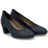 Czółenka - Czółenka damskie ażurowe Rieker 41057-14 BLUE R.39 - miniaturka - grafika 1