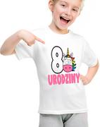Moda i Uroda OUTLET - T-shirt Koszulka urodzinowa 8 Urodziny Jednorożec - miniaturka - grafika 1
