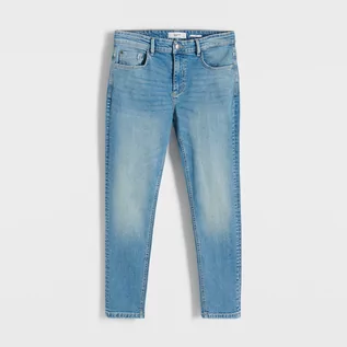 Spodnie męskie - Reserved - Jeansy slim z efektem sprania - Niebieski - grafika 1