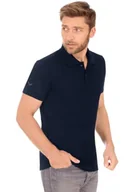 Koszulki męskie - Trigema Męska koszulka polo Slim Fit z Deluxe-Piqué, Niebieski (granatowy 046), XL - miniaturka - grafika 1