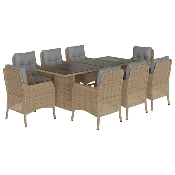 Zestaw Mebli ogrodowych Rattan PE beżowy 190x80x74 cm