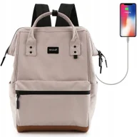 Torby na laptopy - Plecak damski Himawari 124 na laptopa 15" z USB wodoodporny beżowy - miniaturka - grafika 1
