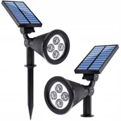 Lampy ogrodowe - Reflektor ogrodowy solarny LED wbijany szpikulec Lampa solarna SuperLED - miniaturka - grafika 1