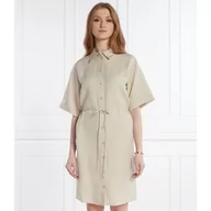 Sukienki - Calvin Klein Sukienka | z dodatkiem lnu - miniaturka - grafika 1