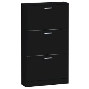Lumarko Szafa na buty, czarna, 59x17x108 cm, materiał drewnopochodny - Szafki na buty - miniaturka - grafika 6