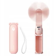 Gadżety USB - Mini wentylator Jisulife Handheld Fan Life8 przenośny wiatraczek USB z funkcją powerbanka 2000mAh i latarką - różowy - miniaturka - grafika 1