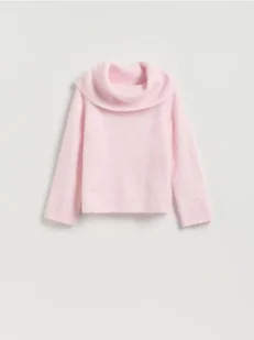 Reserved - Sweter z wełną alpaki - pastelowy róż - Swetry damskie - miniaturka - grafika 1