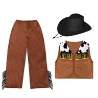 Stroje karnawałowe - ZESTAW KOWBOJ BRĄZOWY 116-128 3el - miniaturka - grafika 1