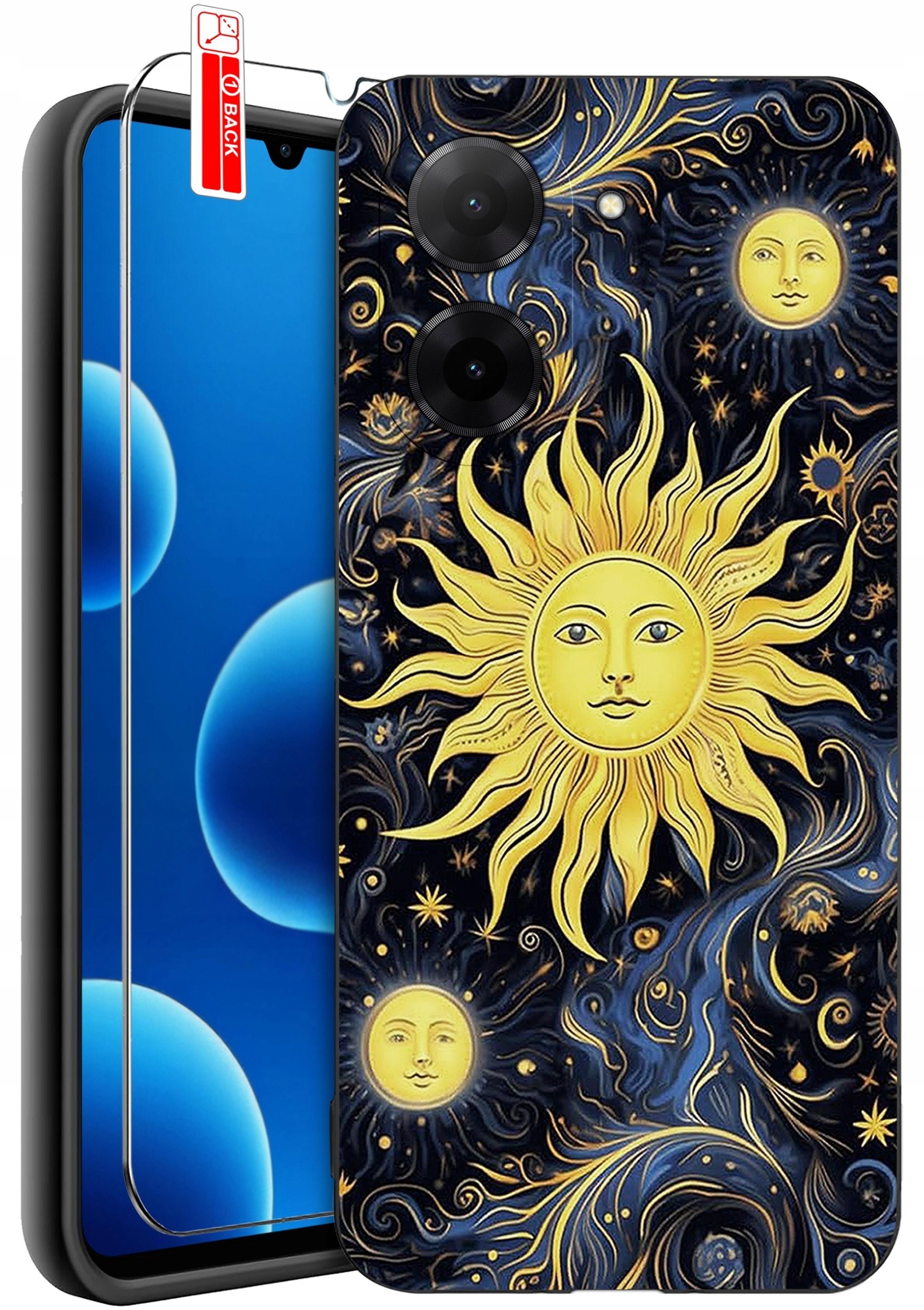 ETUI do Xiaomi Redmi A5 WZORY SILIKONOWE MATT CASE + SZKŁO 9H