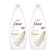 Kosmetyki do kąpieli - Dove Nourish Silk żel pod prysznic 2x720ml - miniaturka - grafika 1