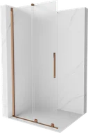 Ścianki i drzwi prysznicowe - Mexen Velar ścianka prysznicowa rozsuwana Walk-in 110 x 200 cm, szron 8 mm, różowe złoto - 871-110-000-33-60 - miniaturka - grafika 1