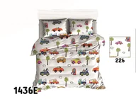 Pościel dla dzieci - Pościel 90x120 1436E biała Auta pojazdy policja straż pożarna 226N - miniaturka - grafika 1