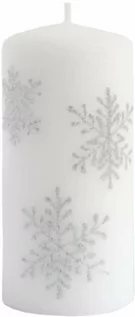 Świece - Świeca pieńkowa Płatek śniegu biała - 80 x 175 mm - 1 szt. - grafika 1