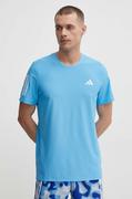 Koszulki męskie - adidas Performance t-shirt do biegania kolor niebieski wzorzysty IN1513 - miniaturka - grafika 1